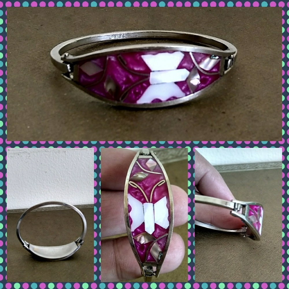 VTG Mexican Alpaca Silver Childs Hinged Cuff